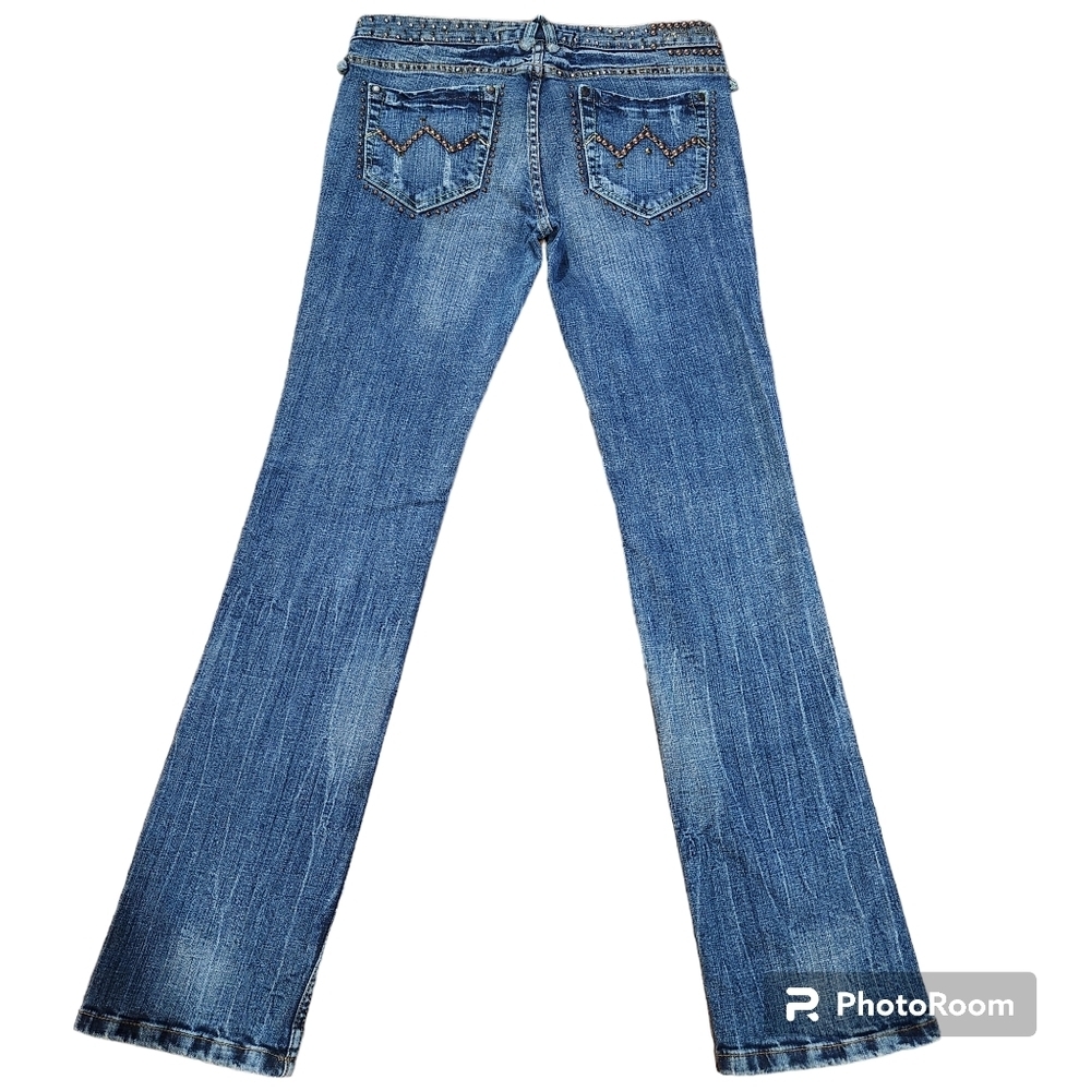 DO Denim Low Rise Straight Leg Stonewash,embellishment Size 30